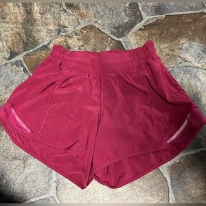 Hotty Hot Shorts from lululemon size 4, color maroon